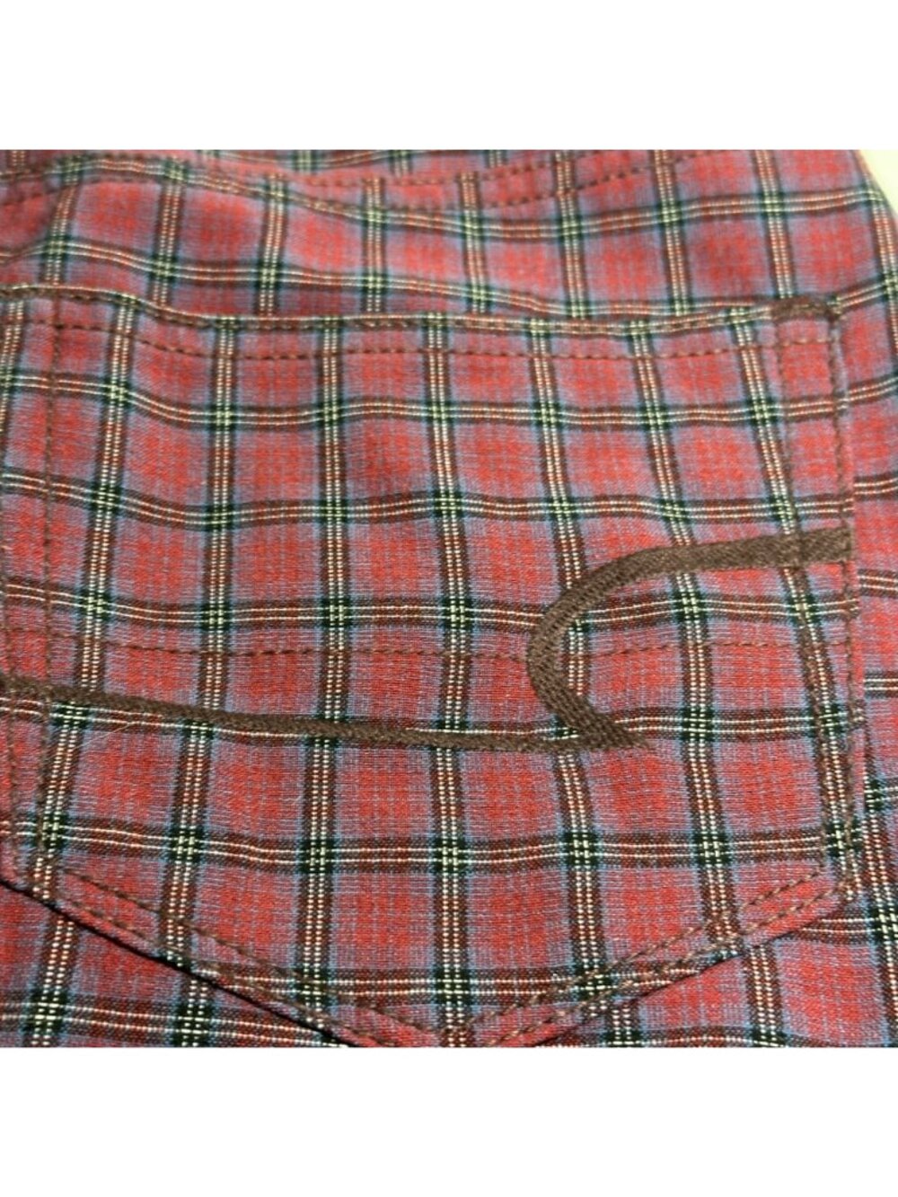 American Eagle Outfitters Hi-Rise Mini Skirt Plaid Maroon Black SZ 00 Preppy - Picture 10 of 12